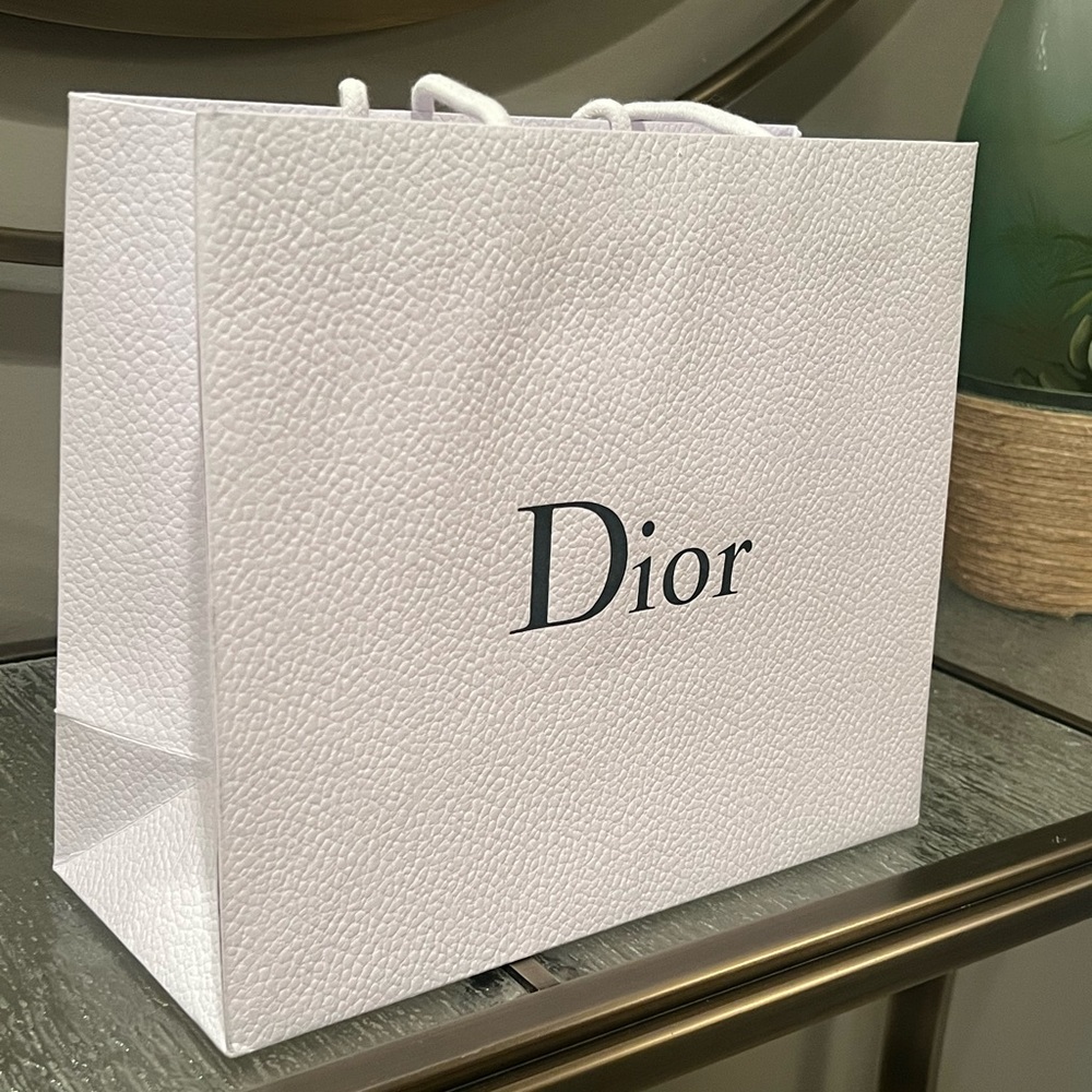 Dior Textured White Shopping Bag